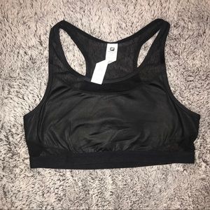 NWOT fabletics black strappy sports bra